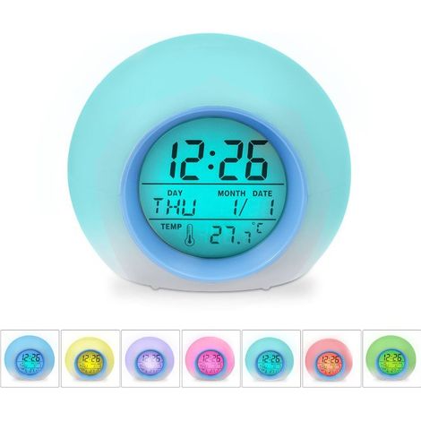 BEBUSINGOTO Réveil numérique, réveil numérique avec affichage de la température de l'heure du réveil numérique à LED, réveil Snooze Réveil de voyage
