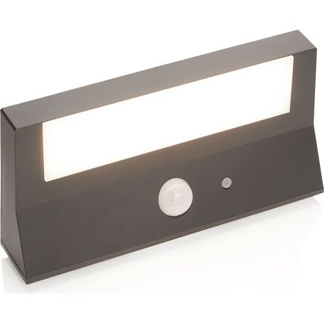 Lindby – Applique murale solaire LED Maresia – Capteur de mouvement – 75/400/600 lumens – Design moderne gris foncé – Éclairage extérieur autonome