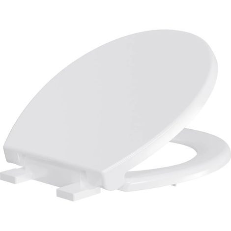 (Blanc - Royaume-Uni) Abattant de toilettes rond, avec système de démontage rapide, facile à retirer et à nettoyer, en polypropylène lisse, idéal pour une utilisation quotidienne dans la salle de bain (1/5)