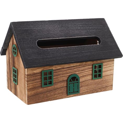 Boîte à Mouchoirs en Bois Massif de Maison Distributeur d'Essuie-Mains Décoratif pour Salle de Bain Bureau et Maison Capacité Grosse Style Ferme Rangement Pratique pour (1/5)