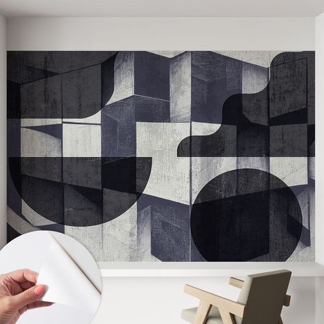 Carta da parati adesiva - lavabile - decorazione murale - per cucina - pellicola decorativa Simmetria geometrica 152x104 cm (1/5)