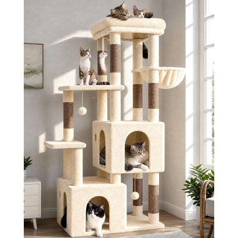 Arbre a Chat 2 Niches Plateforme pour Maine Coon Grand Chat (1/5)