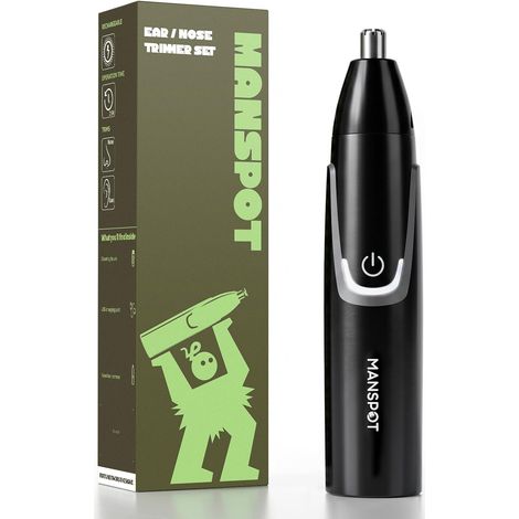 Men's Nose and Ear Trimmer, Electric Nose Trimmer USB C Rechargeable Waterproof Double Sharp Blades Removable Washable Head for Nose, Ears and Eyebrows (1/5)