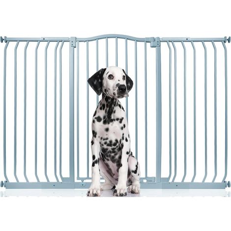 Bettacare Extra Tall Curved Top Dog Gate, 143cm - 152cm, Matt Grey, Extra Tall 100cm in Height, Pressure Fit Pet Gate