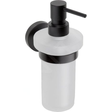 Sapho X-Round - Distributeur de savon avec support, verre mat / noir XR101B (1/5)