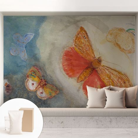 Carta Da Parati Non Tessuto - Con Colla Inclusa per Camera da Letto - Facile da Applica - Motivo decorativo Farfalle colorate 208x146 cm (1/5)