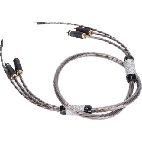 Xangsane XS-0610 Audiokabel für Tonarm, 2 RCA-Stecker auf 2 RCA-Stecker mit Erdungskabel, 1 m