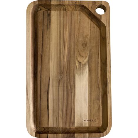 Tramontina Tagliere Rettangolare in Legno Teak certificato con Finitura a Olio Minerale 49x28 cm (1/4)