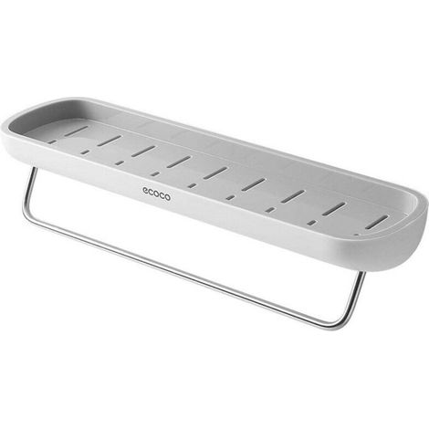 Étagère murale de rangement pour cuisine et salle de bain, en aluminium antirouille, installation facile, grise. (1/5)