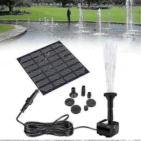 Pompe à eau solaire, adaptée aux jardins, piscines, bassins, aquariums et fontaines, avec un débit de 200 litres par heure, modèle 2025. (1/4)