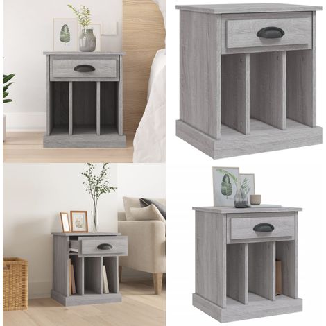 Table de chevet sonoma gris 43x36x50 cm - Table De Chevet - Meuble De Chambre - Table Nuit - Commode - Rangement - Home & Living