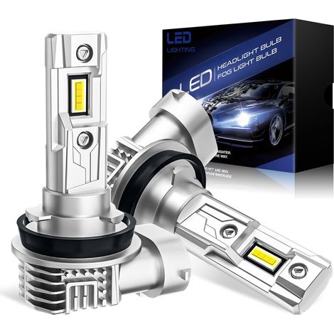 H11 LED Bulb, 16000 Lumens 600% Increased Brightness, 60000 Hours Lifespan, Mini 1:1 Format Ready to Use, Pack of 2 (1/5)