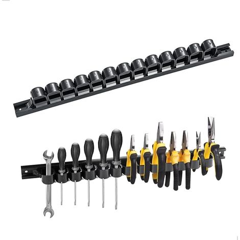 Screwdriver Holder, Wall Tool Holder, for Pliers and Keys for Workshop, Shed, Garage, Can Hold Up to 13 Screwdrivers or 6 Pliers (1/5)