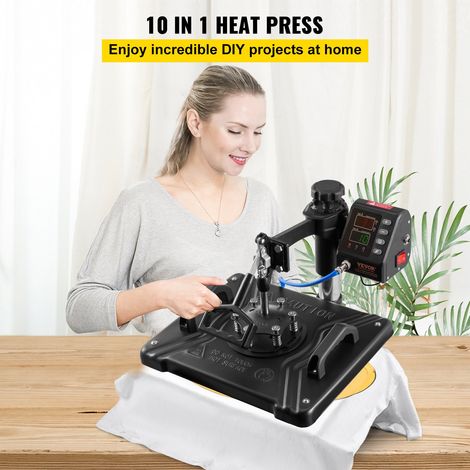 Presse à Chaud 10 en 1 Machine de Sublimation de Transfert 30x38 cm Machine de Presse à Chaud Numérique LCD 1000 W Transfert Effica… (1/5)