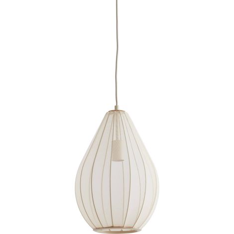 Light & Living - lámpara colgante - Itela - beige blanco - textil