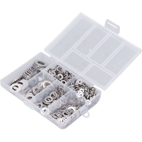 Packung mit 660 Unterlegscheiben aus Edelstahl 304, Größen M3, M4, M5, M6, M8, M10, Sortiment an Befestigungselementen für Heimwerker (1/5)