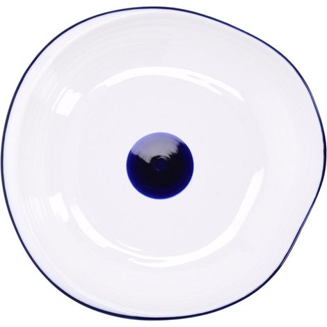 Tiefer Teller Krog 21,5 cm weiß marineblau Duka (1/5)