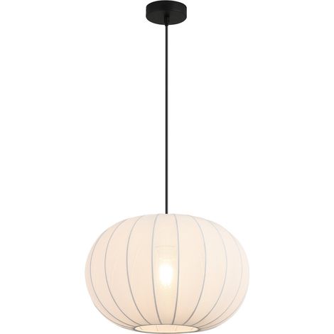Searchlight Radiant Suspension, noire, abat-jour en tissu doux, 1 x E27 (1/4)