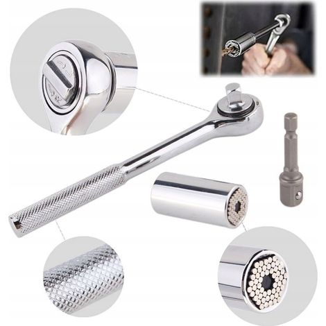 Universalsteckschlüssel 7–19 mm, Nadelschlüssel, 3/8"-Ratsche, Falon-Tech