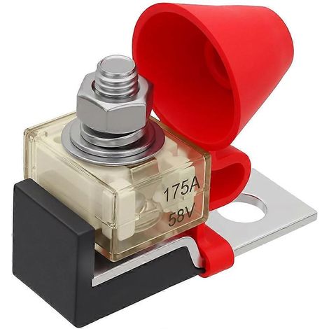 Bloc de fusibles MRBF, fusible de borne de batterie 175 A 58 V CC, fusible de batterie marine à un seul goujon M8 5/16" et capuchon étanche (1/5)