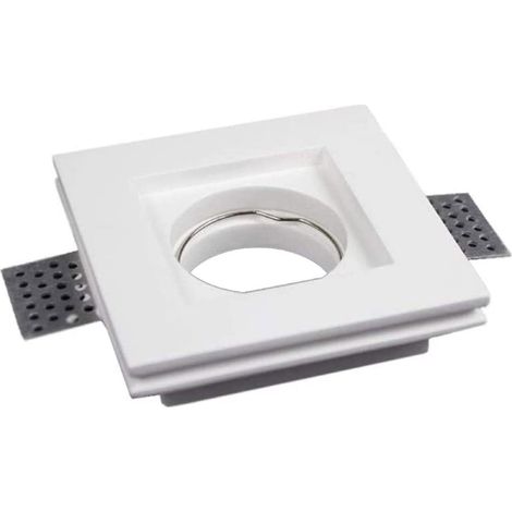 Portafaretto VTAC led in gesso ad incasso per faretti -mm 100 x 100 x 25 mm - bianco