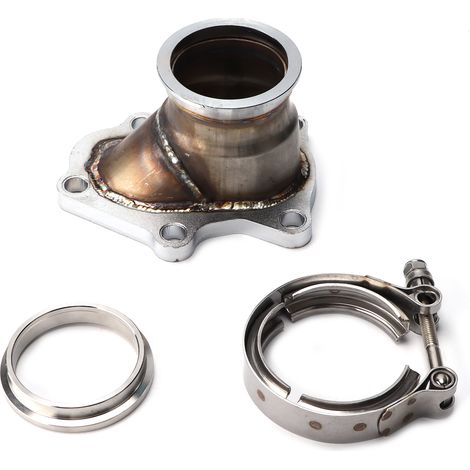 Bride de tuyau de descente de voiture à 5 boulons, adaptateur de Conversion de bande en V de 2,5 pouces, remplacement pour chargeur Turbo TD04 14412AA451 (1/5)