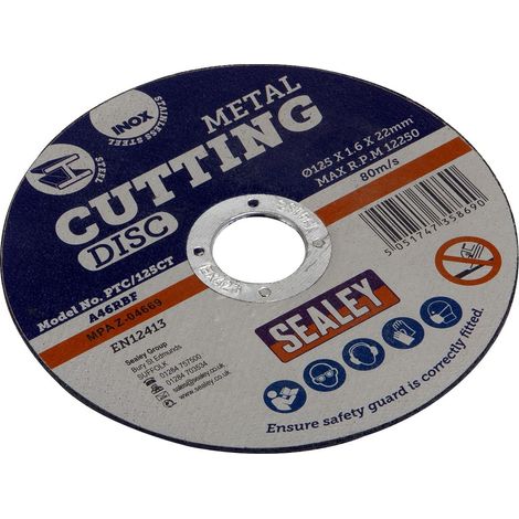 Sealey Cutting Disc �125 x 1.6mm 22mm Bore PTC/125CT