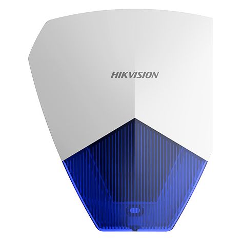 Sirena esterna cablata Hikvision DS-PS1-B 105dB IP54 12V con involucro blu resistente per sistemi di allarme