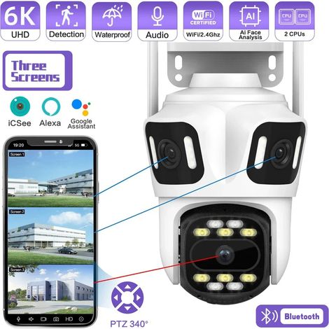Caméra IP WiFi extérieure avec triple objectif, triple écran, zoom 10x, suivi automatique et protection de sécurité (1/5)
