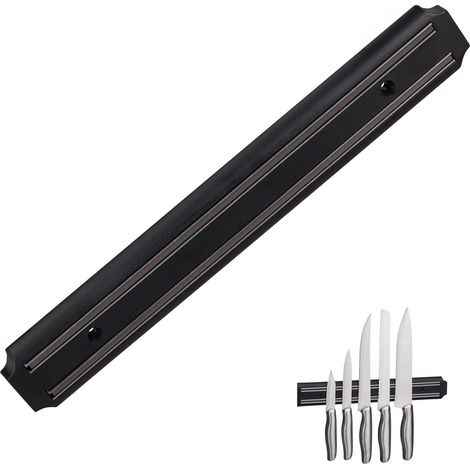 Magnetleiste, Werkzeugaufbewahrung, mit Magnet, Messer & Utensilien, Kunststoff, 33 cm breit, schwarz