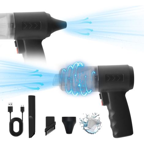 Adecuado para la aspiradora de mano inalámbrica para coche Fnyoxu, aspiradora pequeña para coche con potente succión de 120 W, mini removedor de polvo, aspiradora portátil con interfaz USB.
