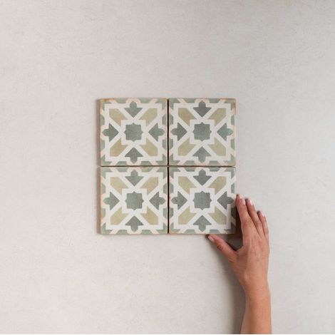 Carrelage effet carreaux de ciment 12,5x12,5 cm – Grès cérame durable – 0,49 m² pour cuisine, salon et salle de bain