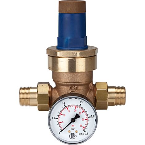 Riegler Druckregler für Wasser, inkl. Manometer, R 1/2, 0,2 - 2 bar (1/4)