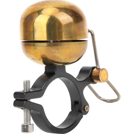 Sonnette de vélo rétro en alliage d'aluminium et de cuivre, accessoire de vélo vintage doré (1/5)