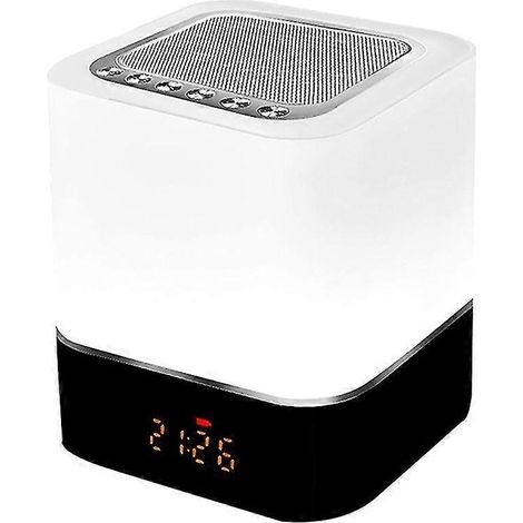 Réveil Bluetooth 5 en 1 avec écran tactile LED à luminosité réglable, lecteur MP3 numérique, haut-parleur et port USB (1/3)