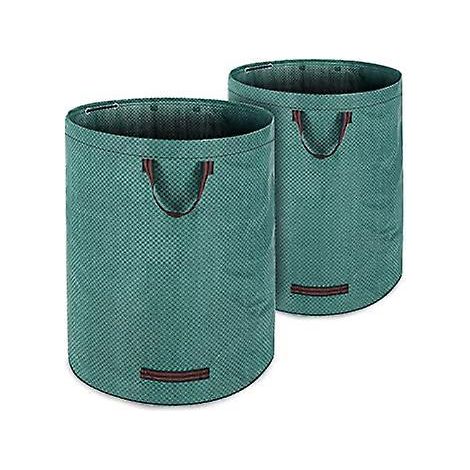 2pcs Sac De Jardin Dchets Vert . 50kg Par Sac Robuste Lavable Sac De Dchets Ordures Gazon Feuilles Sac Dchets Vgtaux (1/4)
