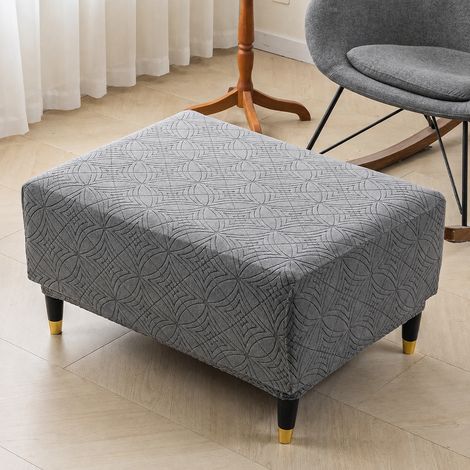 Housse de pouf et repose-pieds intégrale gris clair taille S+ gris 33-45 7 38-45cm 200 g – Livraison gratuite