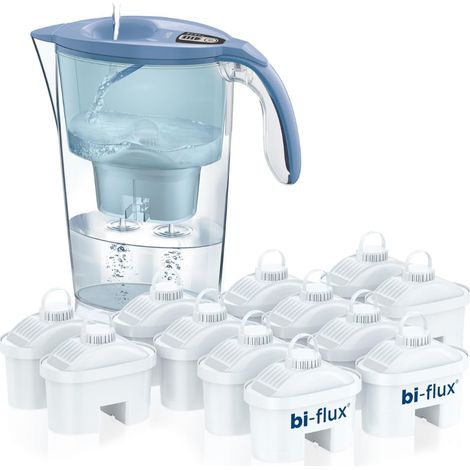 Kit 13 filtres bi-flux et carafe filtrante, 2,3 litres au total, 1,2 litres filtrés (1/5)