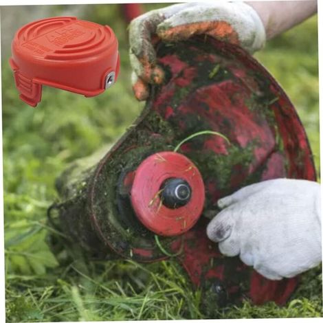 Couvercle de bobine de débroussailleuse, couvercle de capuchon de bobine de débroussailleuse compatible avec Black Decker GL7033 GL8033 GL9035 coupe-herbe 90583594 accessoires de pièces de tondeuse (1/3)