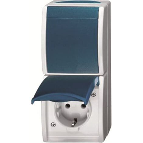 Niessen Ocean Series 3082 Prise Schuko + interrupteur vertical avec couvercle étanche 3082