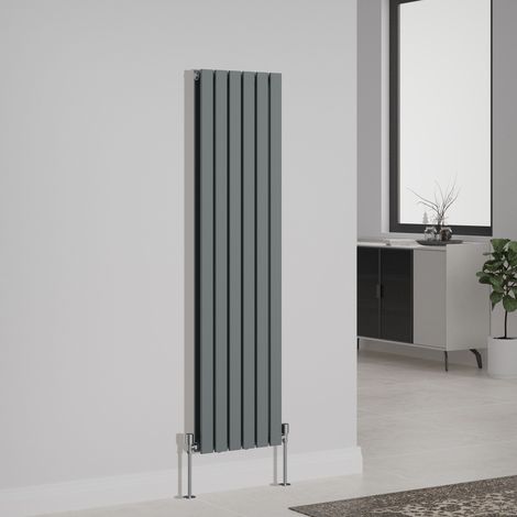 Designer Radiator Flat Panel Central Heating Rads Vertical Double 1600x408mm Anthracite