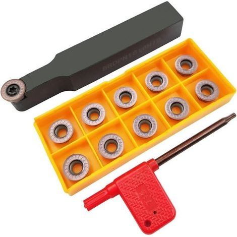 11pcs RPMT1204MOE R6 Indexable Carbide Milling Inserts Cutter with 5/8"/16mm SRDPN1616H12 Indexable Carbide Milling Tool Holder Metal Lathe Cutting Tools (1/4)