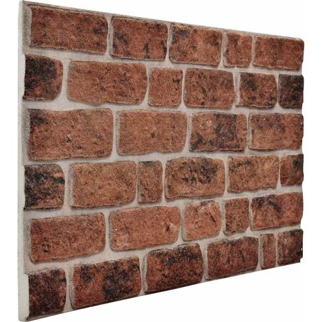 Wall Panels 10 pcs Brown Brick 100 x 50 cm EPS Foam vidaXL
