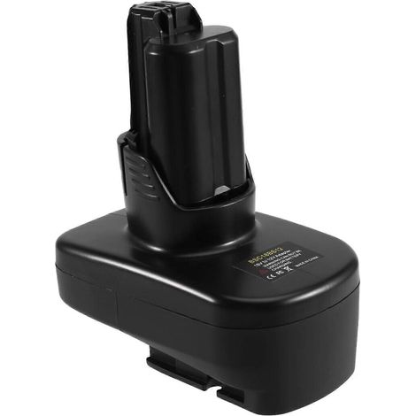 Un bloc-batterie compatible avec les batteries lithium-ion C 18V, qui peut être converti en une perceuse/outil sans fil 12V. (1/5)