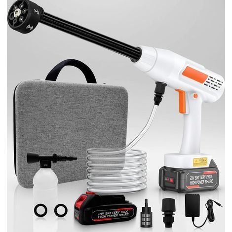 Nettoyeur Haute Pression sans Fil, Max. Pression 30 Bar, Nettoyeur Haute Pression sur Batterie avec Buse Réglable 6 en 1, Cran de Sécurité, 300 L/H, Tuyau de 5M, pour Voiture, Jardin (1/5)