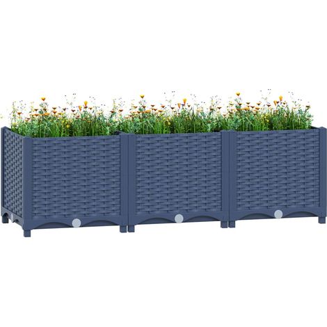 Lit surélevé-Jardinière surélevée-Bac de jardin surélevé 120x40x38 cm Polypropylène 822242 (1/5)