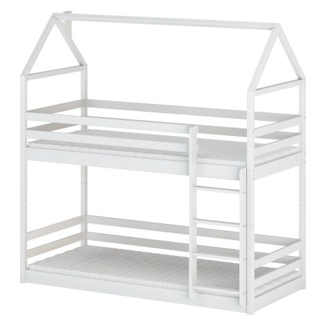 Lit Superposé Cabane LEXA 90X200 Blanc - blanc (1/4)