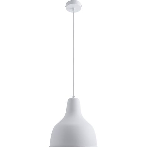 Paco Home Pendelleuchte Hängelampe Esszimmer Küchenlampe Hängend Esstischlampe E27  Weiß,  1-flammig + ST64 Klar 800 Lumen