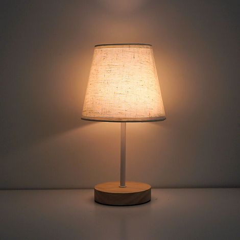 Petite lampe de table LED en bois massif de 10,4 pouces Lampe de chevet avec gradation tricolore pour chambre à coucher, salon, bureau, dortoir (1/5)