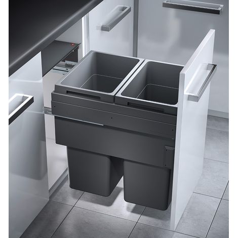 Poubelle de cuisine encastrable 2 bacs 76L (38+38) Hailo AS Euro Cargo 500 (1/3)